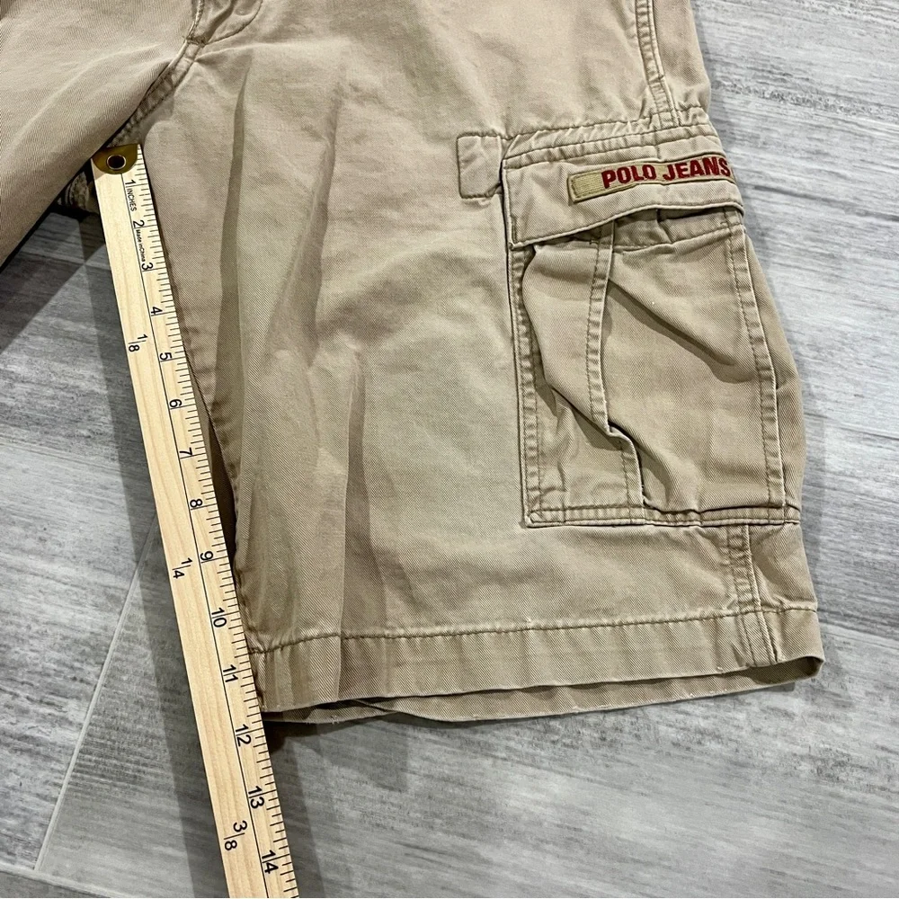 Ralph Lauren Shorts Men Size 31 Tan Vintage Polo Jeans Freighter Cargos Military